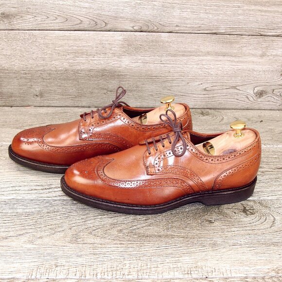 * NIB * $345 Allen Edmonds LGA Wingtip 8 D Walnut * add $15 new Trees main image 6